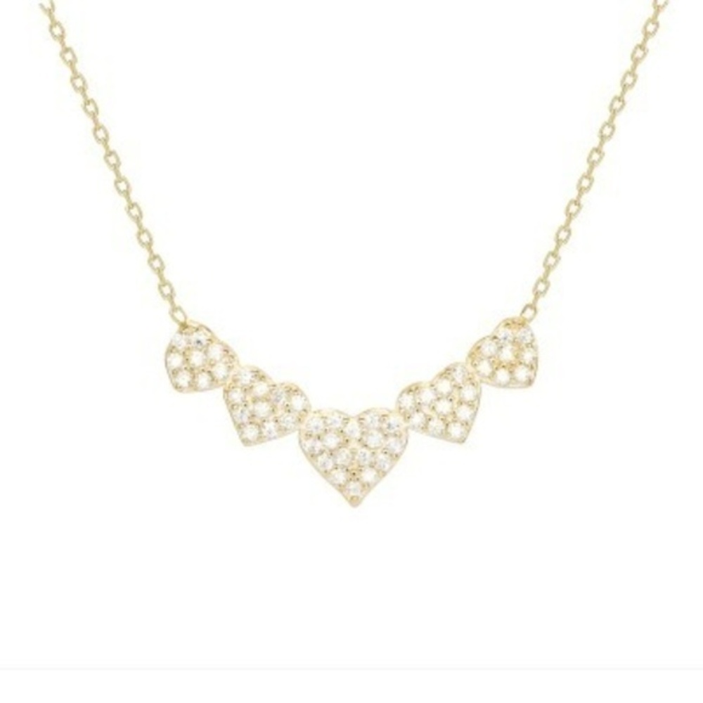 GOLD PLATED HEART NECKLACE 16" TO 18"